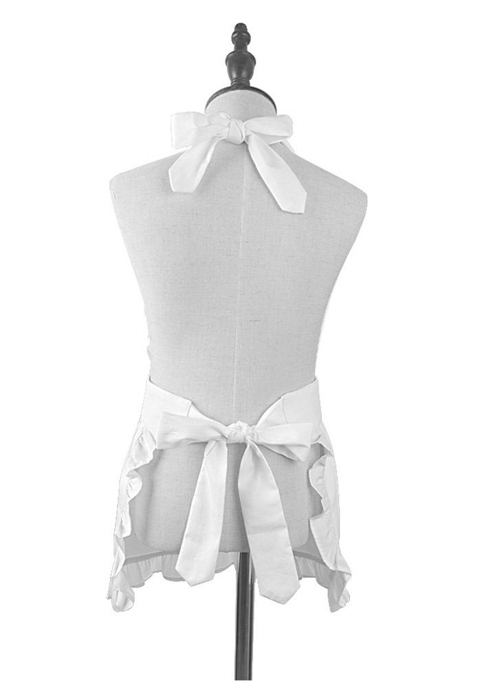 Love Potato Pure Cotton White Children Princess Ruffle Cooking Apron for Kids 4-7 Years Old - Image 3